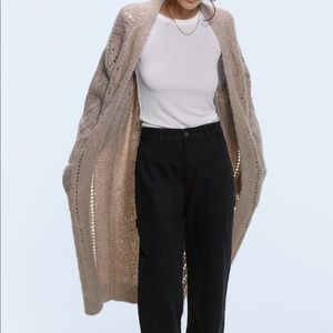 Long wool cardigan